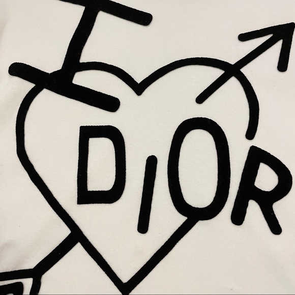 AUTHENTIC CHRISTIAN DIOR “I ❤️ DIOR” LONG SLEEVE TEE IN WHITE - Picture 11 of 16